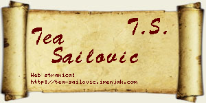 Tea Sailović vizit kartica
